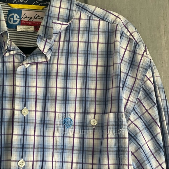 George Strait Cowboy Cut Collection by Wrangler button down large 100% cotton - Picture 4 of 6